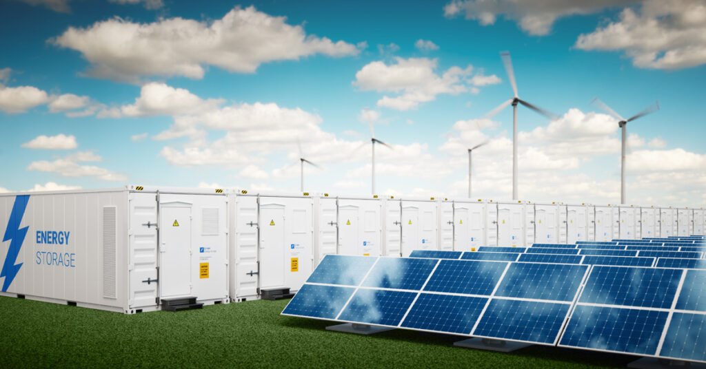 Napelem park és energiatárolás